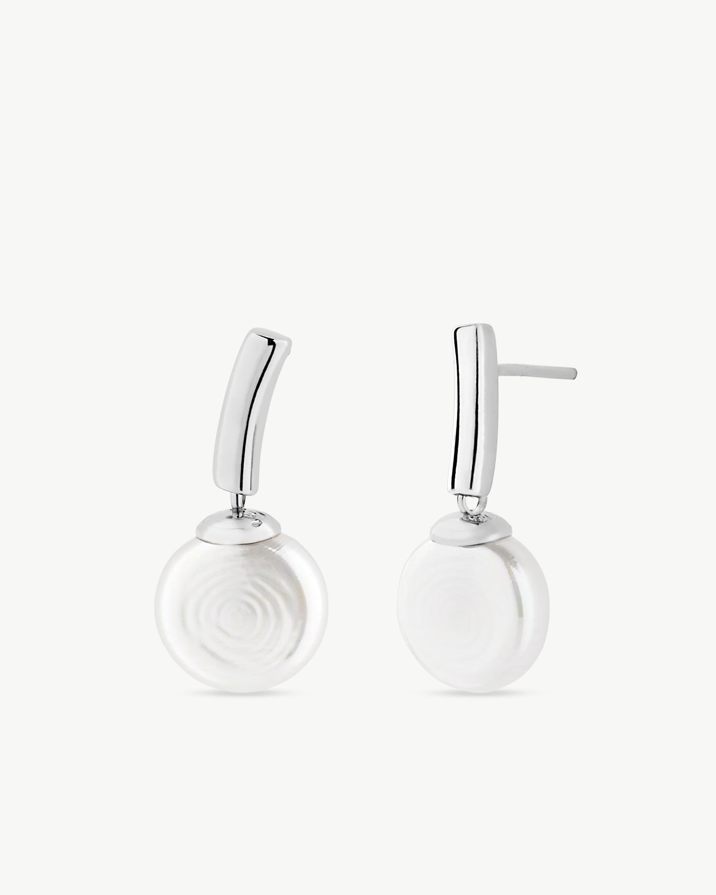 Pearl Earrings 10mm Flat Espiga