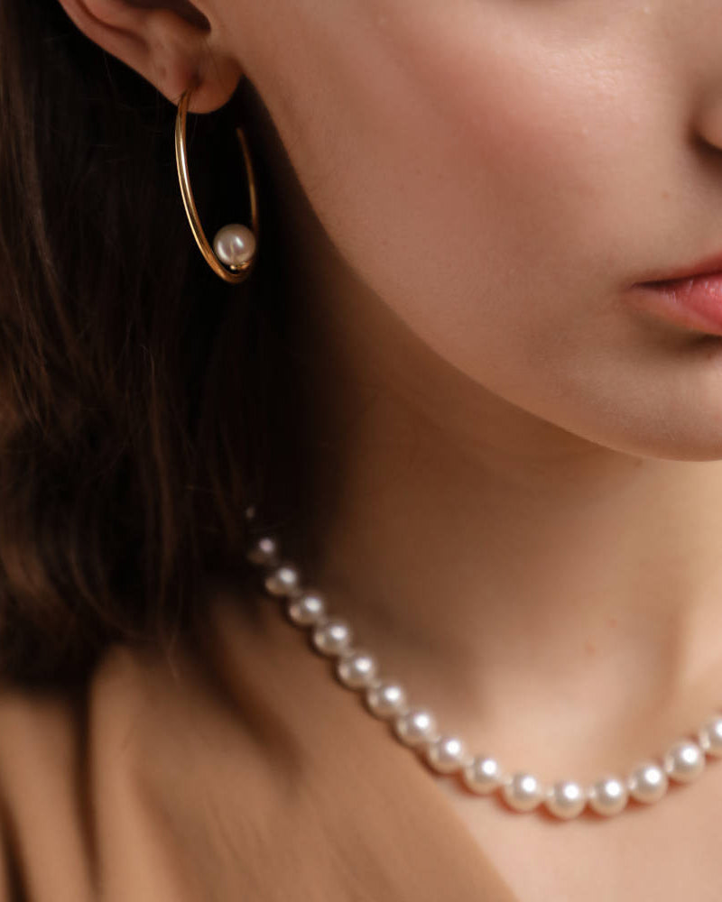 Collar Perlas 8mm de 40cm Dorado Lyra