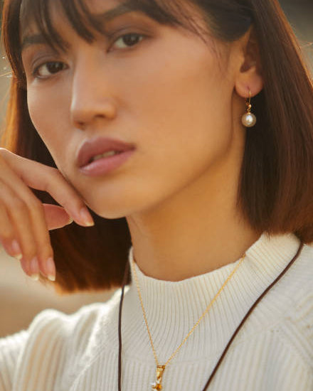 Pendientes Aro y Perla 10mm Dorado Nuada