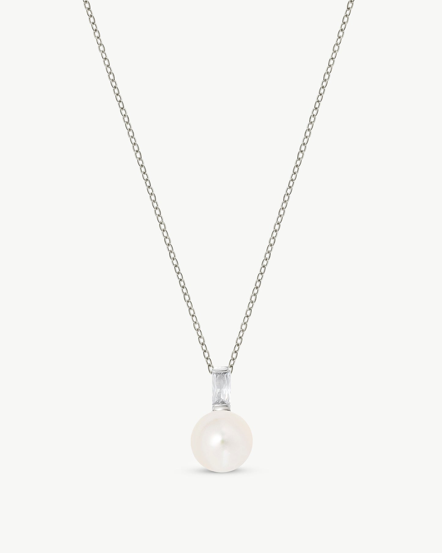 Colgante con Cadena Perla 8mm y Circonita Selene