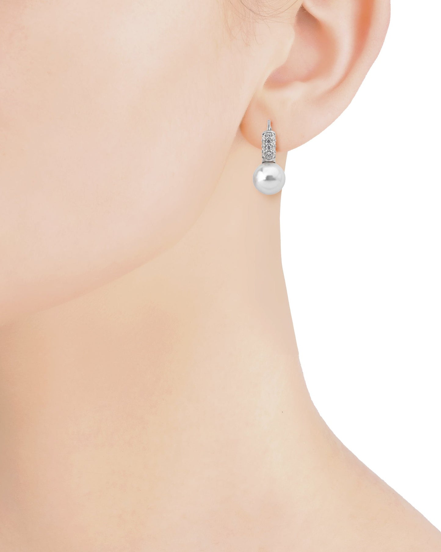 Pendientes Aro con Perla 11mm y Circonitas Exquisite