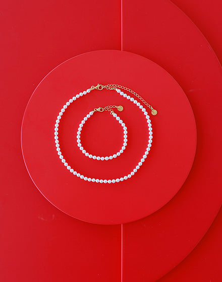 Pearl Necklace 4mm Golden Ballet