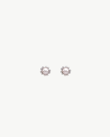 Pearl Earrings Flower Pink Cies