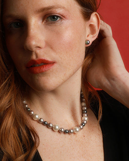 Collar Perlas 4-8mm Multicolor Degradé