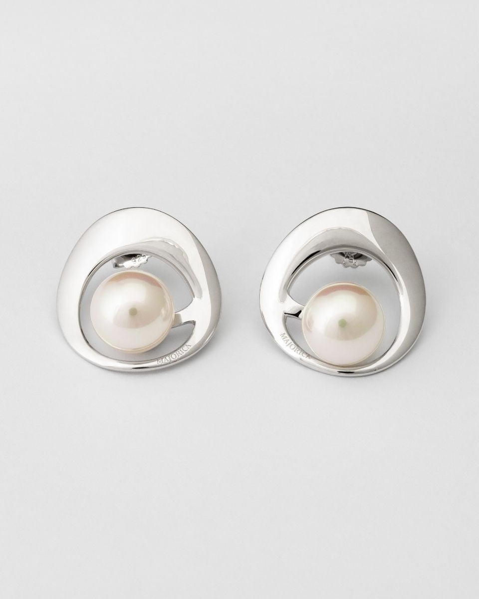 Ohrringe Silber mit Süßwasserperle 10mm weiß Petra