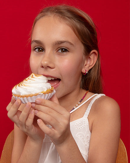 Pendientes Aro y Perla 4mm Magenta Color Pop