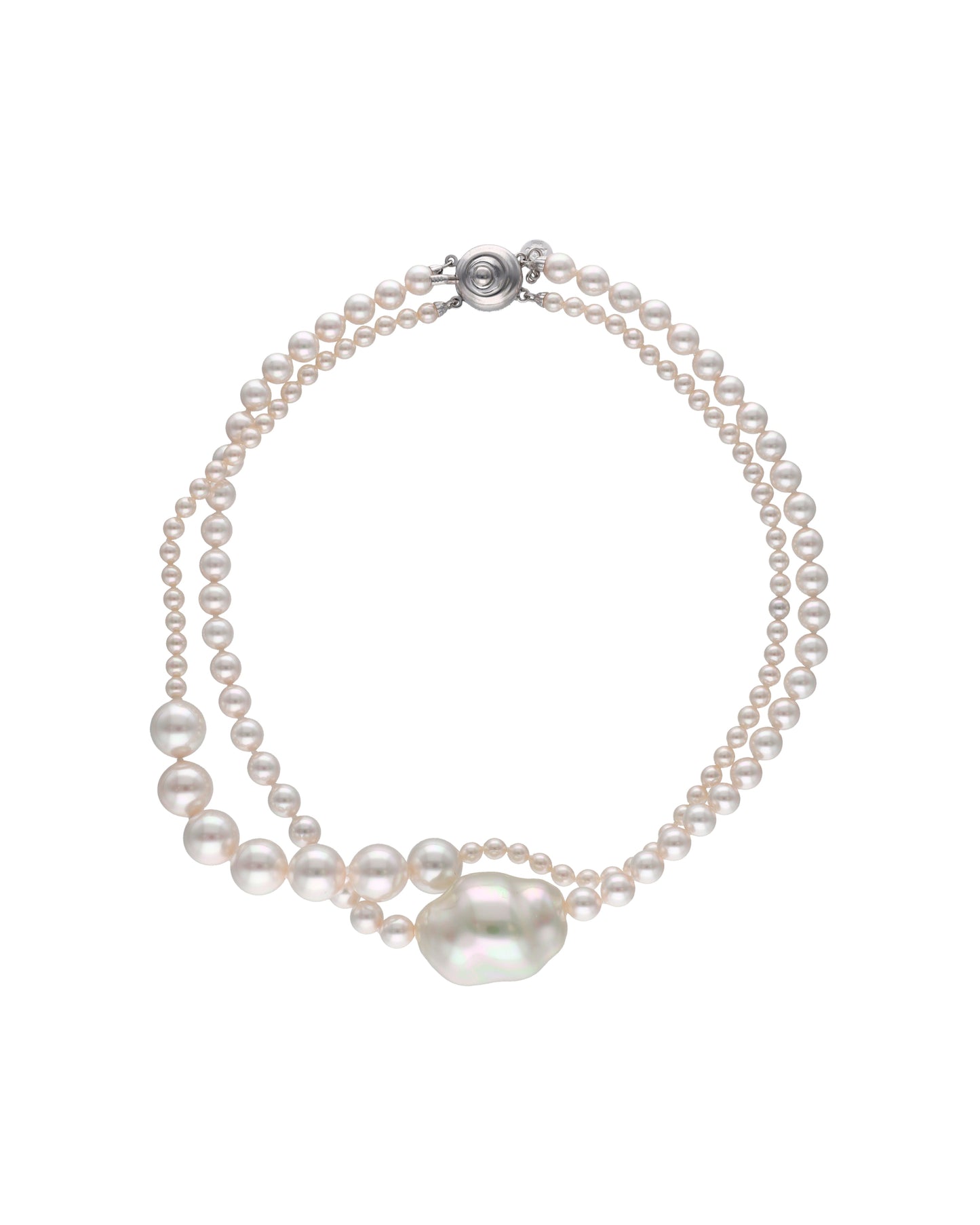 Collar Doble Perla Barroca Rosa Clara