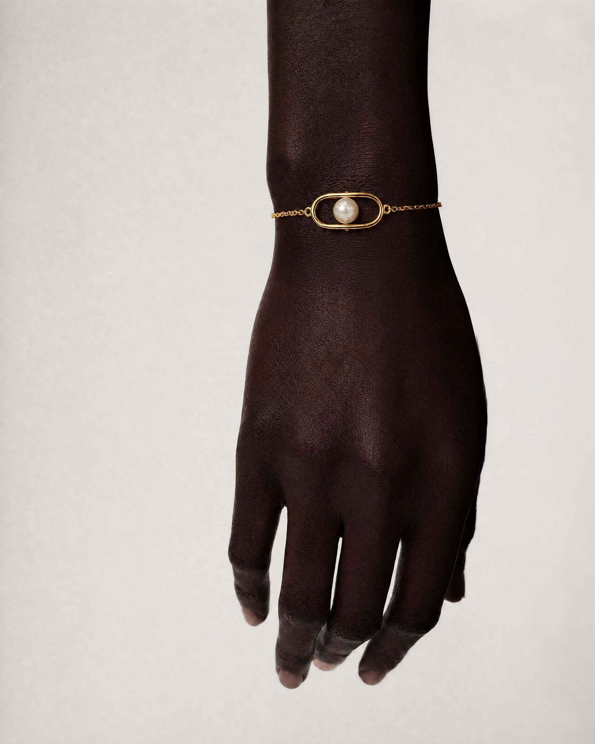 18k gold-plated silver chain bracelet with a pearl Libre