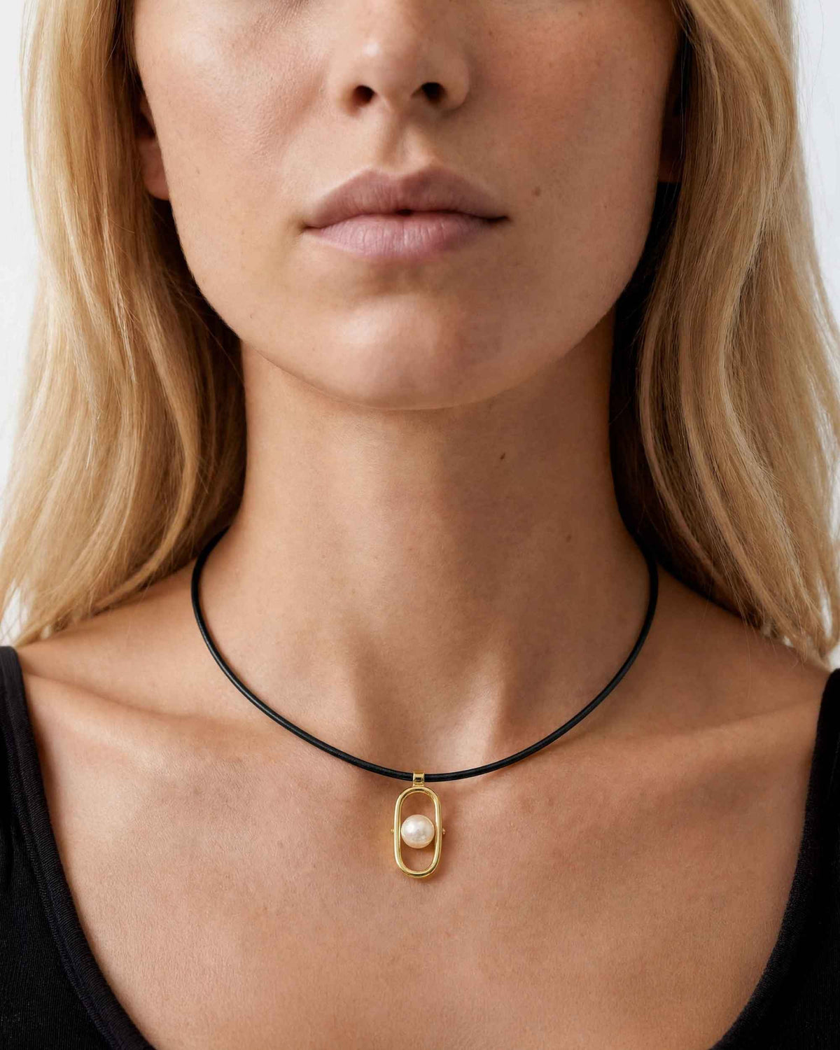 18 Karat vergoldete Silberkette mit Perle Libre