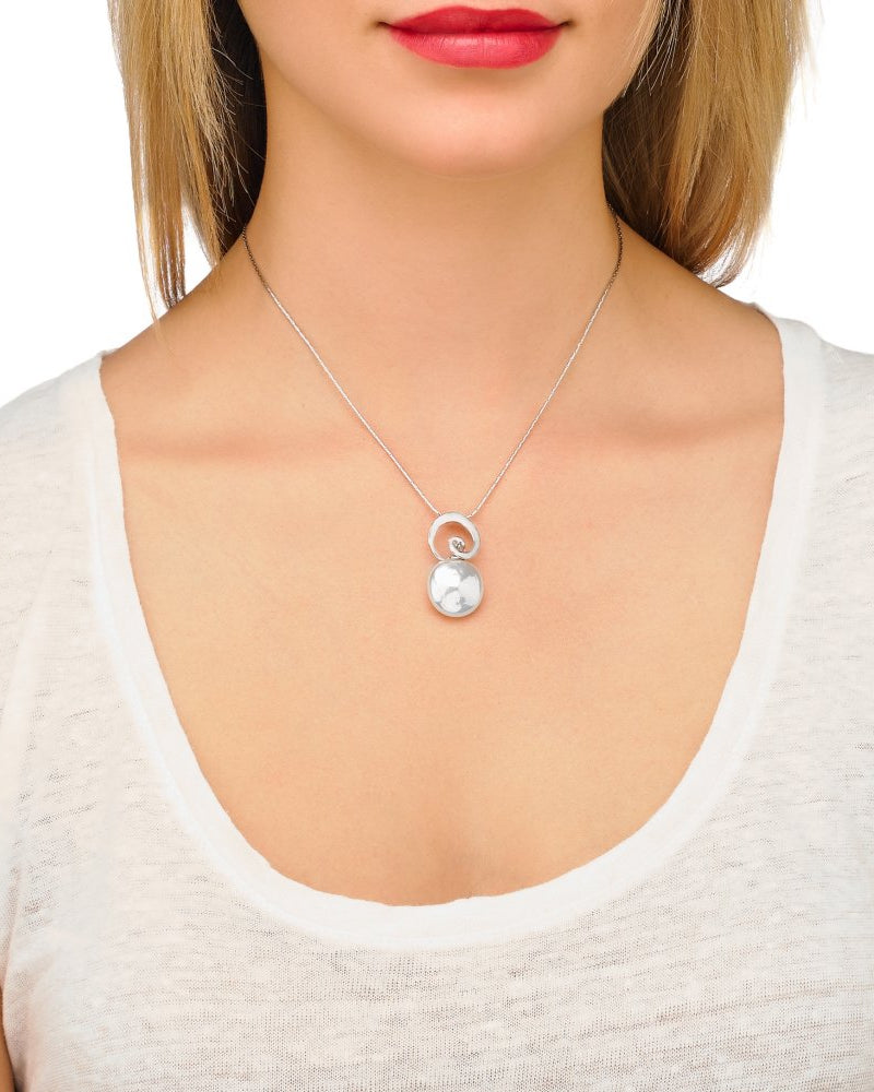 Collar Perla Oval 18mm Espiral