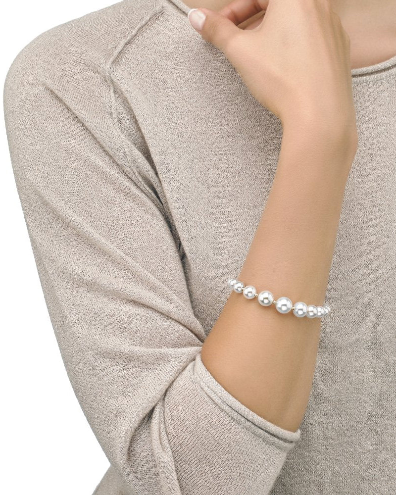 Pearl Bracelet 6-10mm Golden Degradé