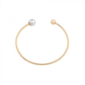 Small gold plated bracelet Aura with white pearl
