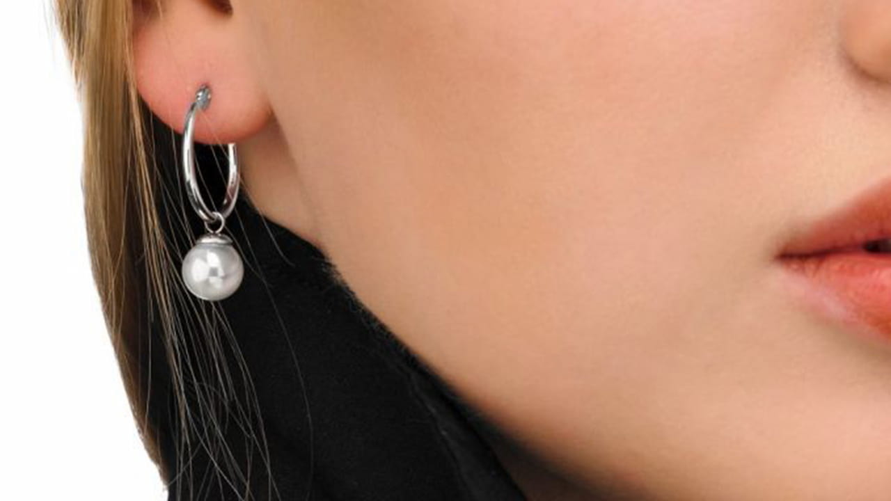 sterling silver asymmetric earrings with pearls Made of sea foam Jewellery Earrings Hoop Earrings mix and match earrings 
