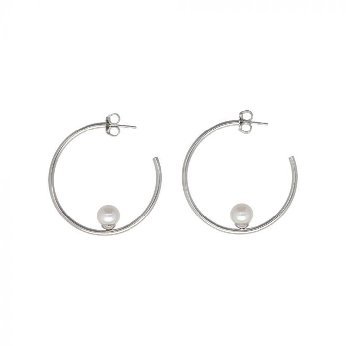 alba hoop silver earrings