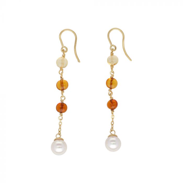 earrings algaida pearl amber
