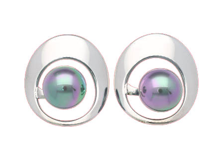 pearl steel earrings petra