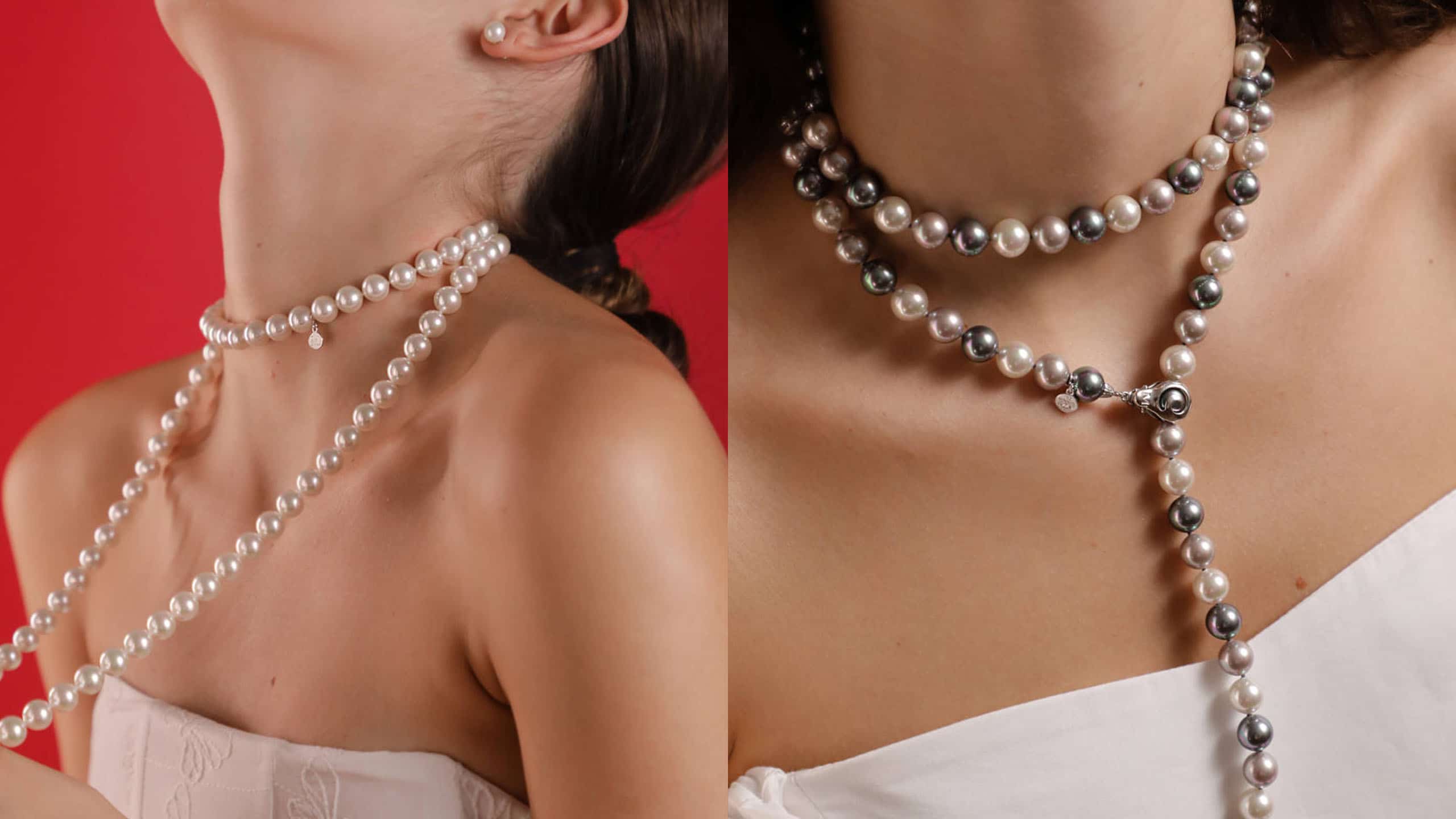 collar largo de perlas