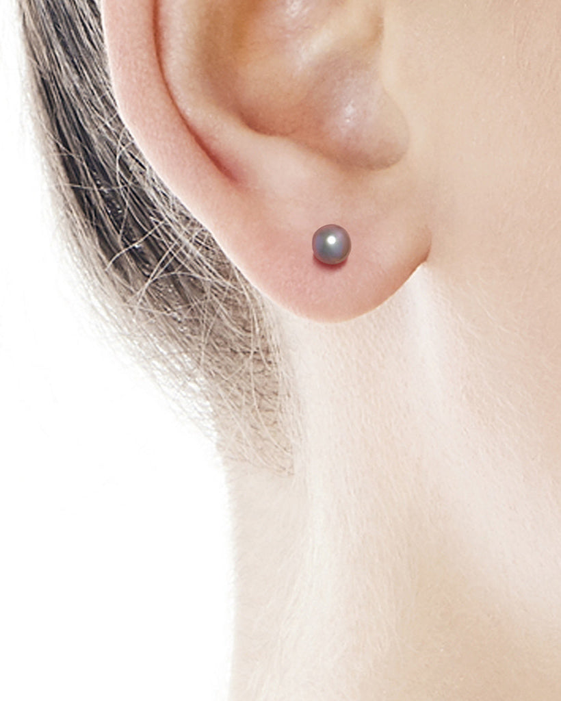 Pendientes Perla 4mm Gris Lyra