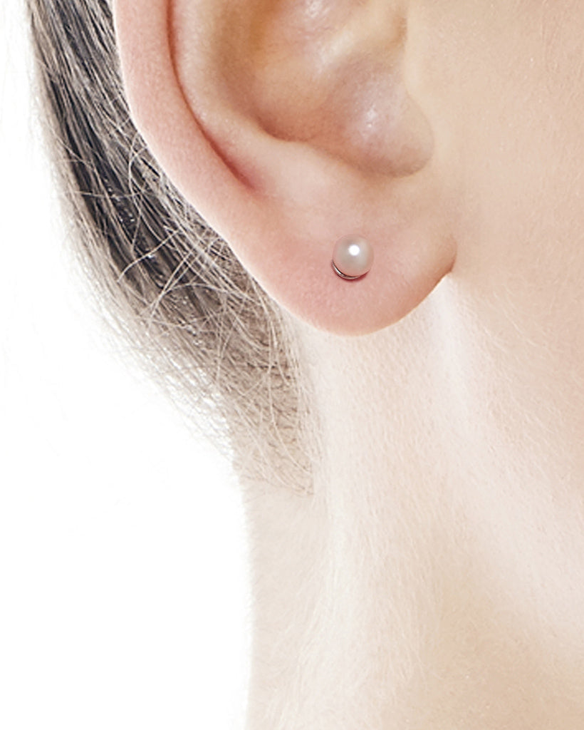 Perlenohrringe 4 mm Rosa Lyra