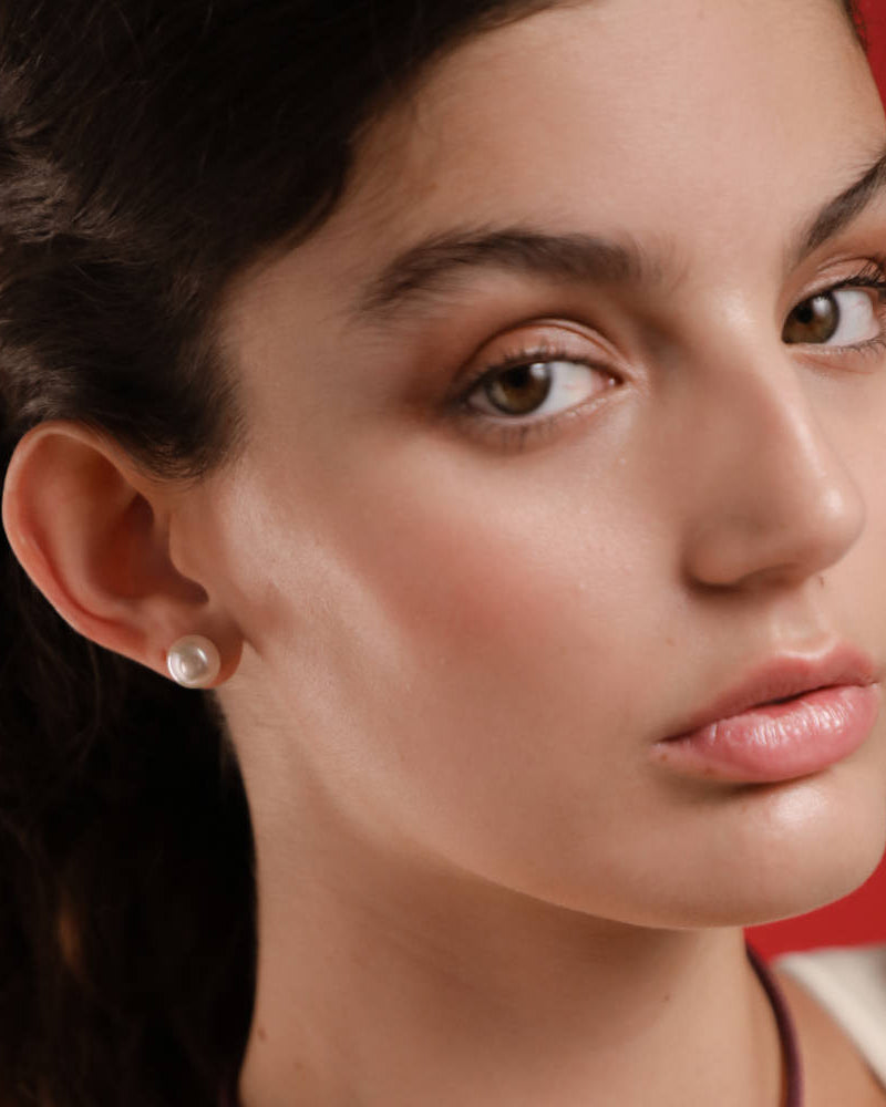Ohrringe aus 18-karätigem Gold mit 8-mm-Perle Taylor