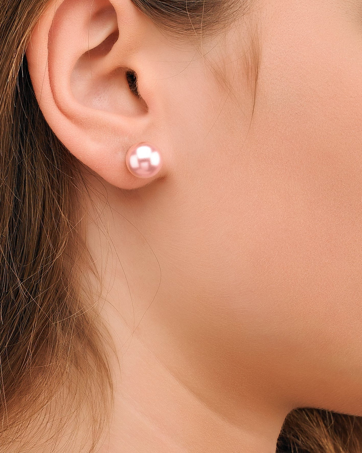 10 mm rosa Perlenohrringe Lyra