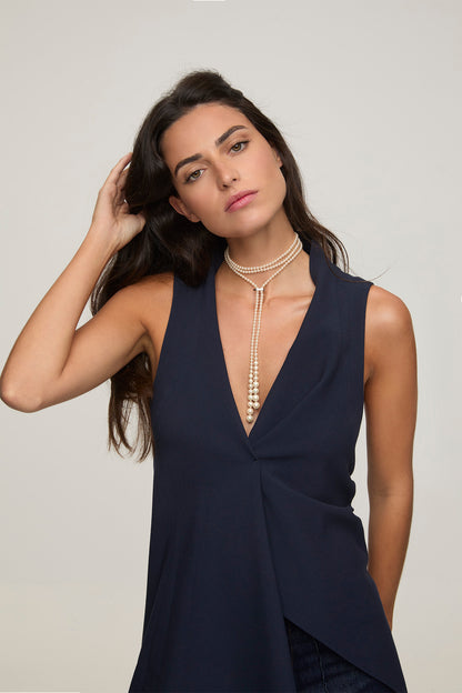 Long Pearl Necklace from 4 to 9mm and 130cm Petit