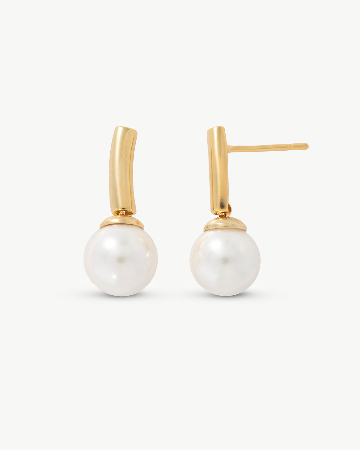 8 mm goldene Perlenohrringe Espiga