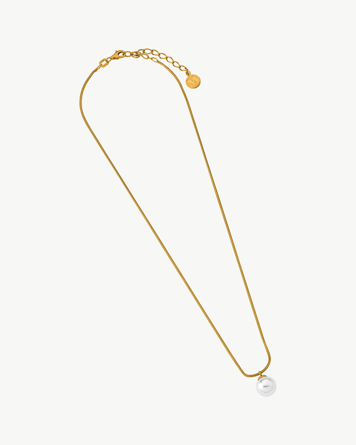 Pearl Pendant Necklace 10mm Golden Nuada