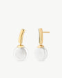 Perlenohrringe 10mm flache Gold Espiga