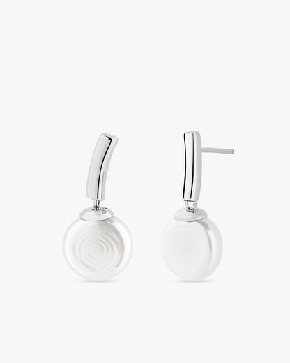 Pearl Earrings 10mm Flat Espiga