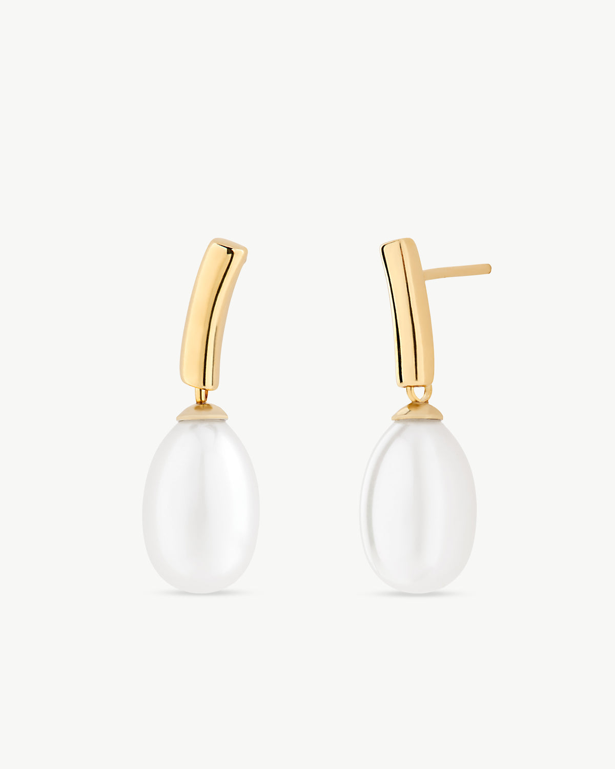 Pearl Earrings 9mm Golden Espiga