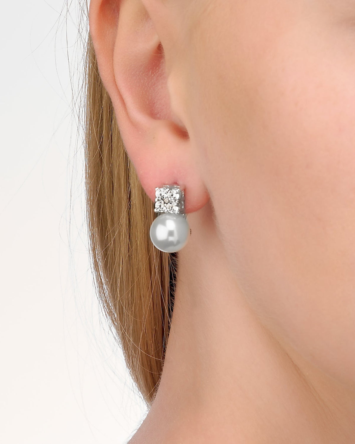 Pendientes Perla 10mm y 4 Circonitas Selene