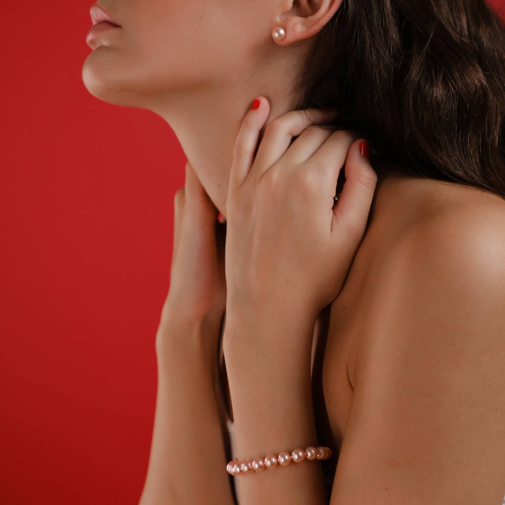 Pulsera Perlas 8mm Rosa Lyra