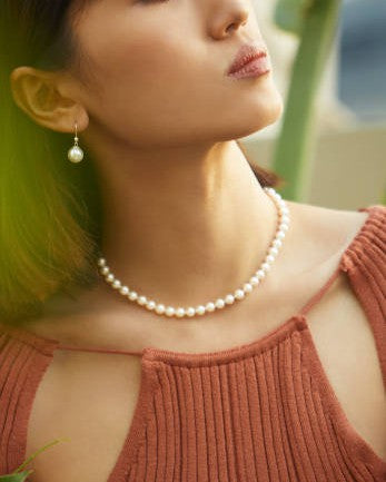 Pearl Necklace - 50cm 7mm Golden Lyra