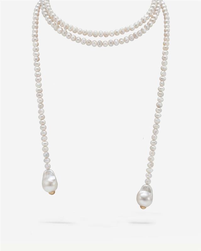 Open necklace pearls Baroque