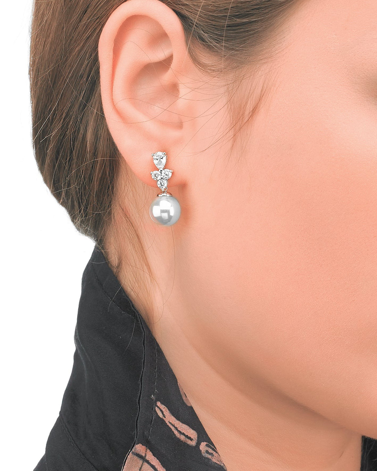 Pendientes Perla 10mm y Circonitas Venus