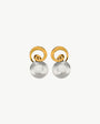 18 mm goldene, ovale perlenohrringe Espiral