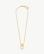 Collar Perla Oval 18mm Dorado Espiral
