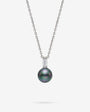 Collar Perla gris y Circonita Selene