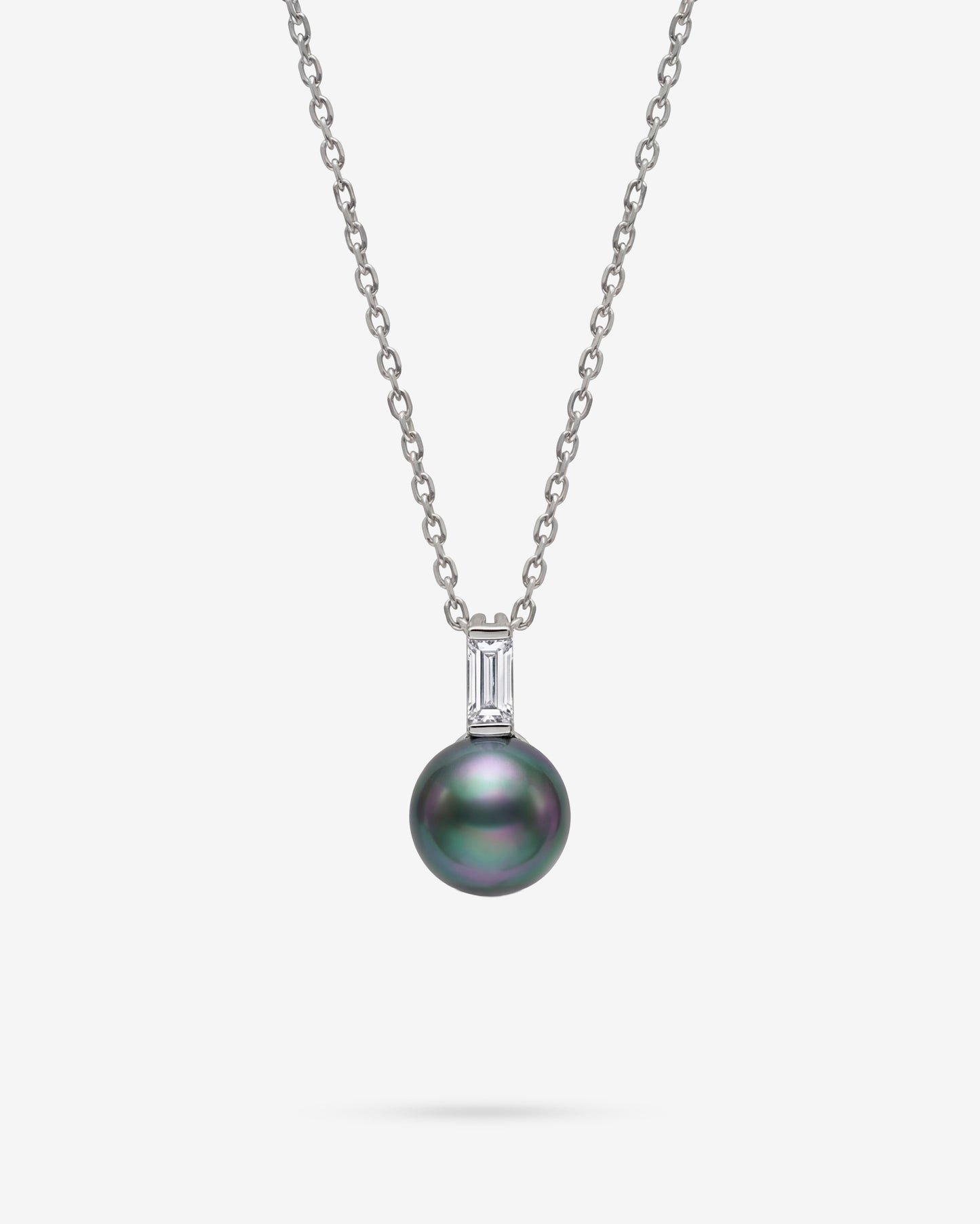 Necklace, Grey Pearl and Zircon, Selene 