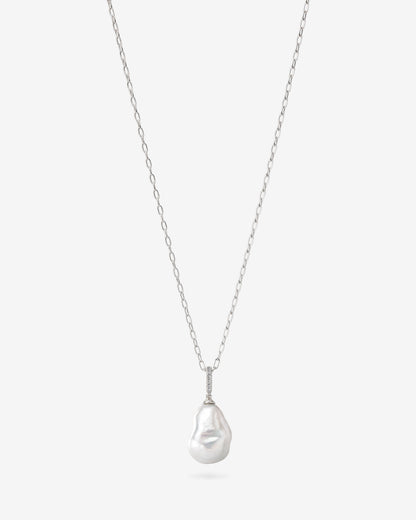 Collar Plata Rodiada Blanco Aina
