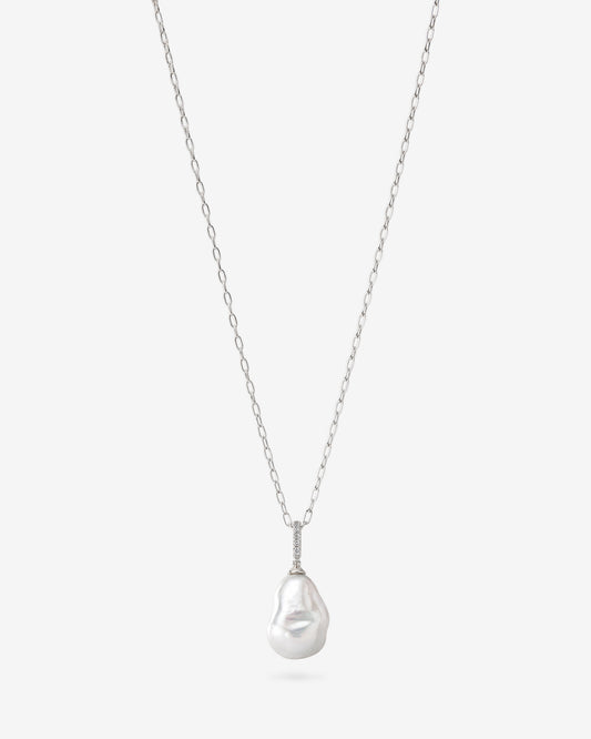 Collar Plata Rodiada Blanco Aina
