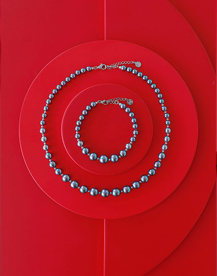 Pulsera Perlas 6-10mm Gris Lyra