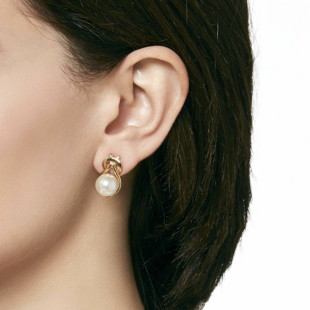 Pendientes Perla 10mm Dorados Vega