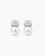 Pearl Earrings 8mm and Square Zirconia Selene