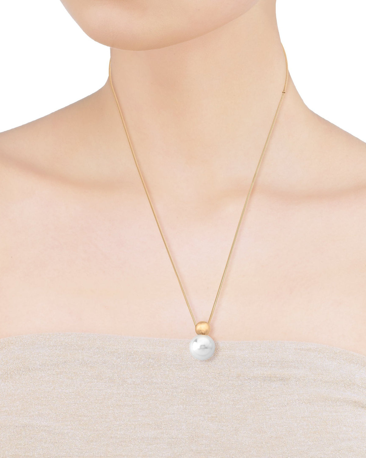 Pearl Necklace 16mm Golden Aura