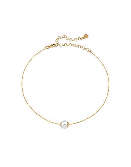 Goldenes Perlenhalsband 10 mm Nuada