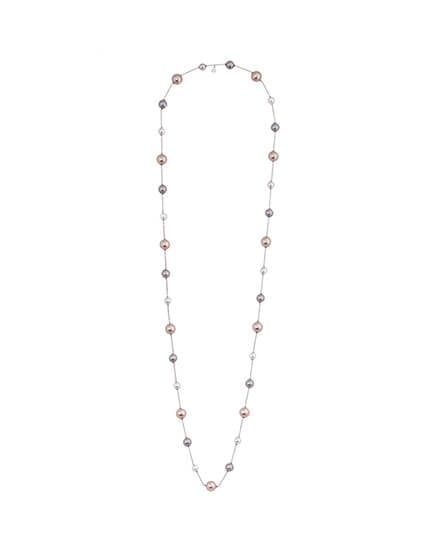 Pearl Necklace Double Chain Multicolor Ilusión