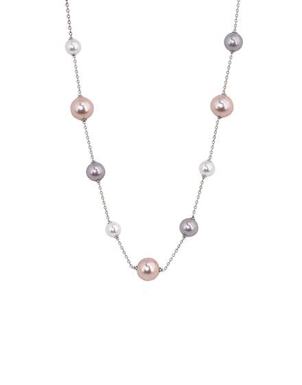 Pearl Necklace Double Chain Multicolor Ilusión