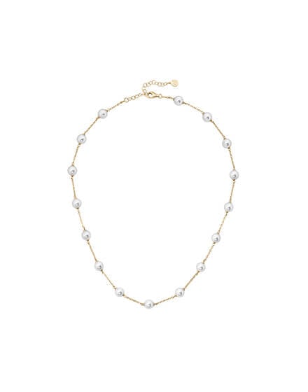 Collar Cadena y Perlas Dorado Ilusión